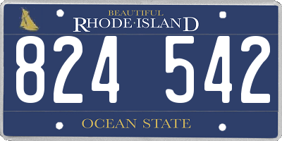 RI license plate 824542