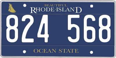 RI license plate 824568