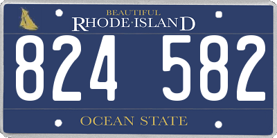 RI license plate 824582