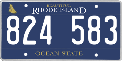 RI license plate 824583