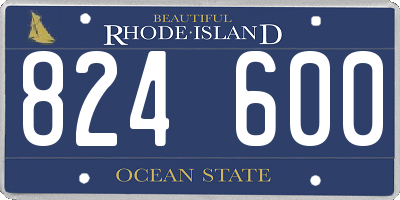 RI license plate 824600