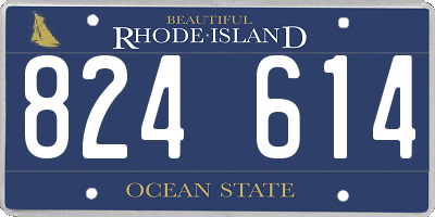 RI license plate 824614