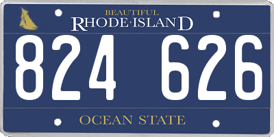 RI license plate 824626