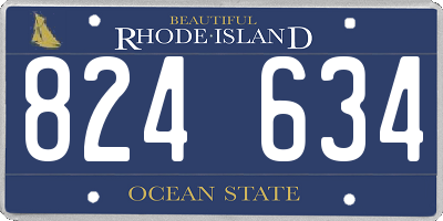 RI license plate 824634