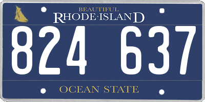 RI license plate 824637