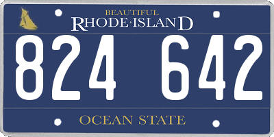 RI license plate 824642