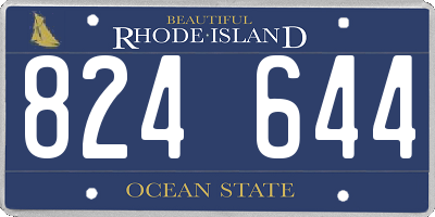 RI license plate 824644