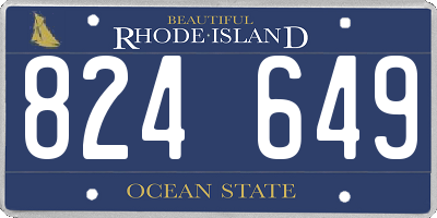 RI license plate 824649