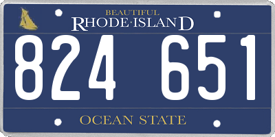RI license plate 824651