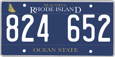 RI license plate 824652