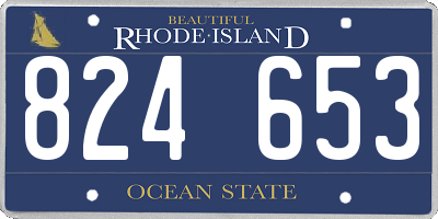 RI license plate 824653