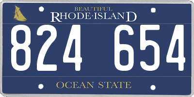 RI license plate 824654