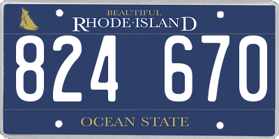 RI license plate 824670