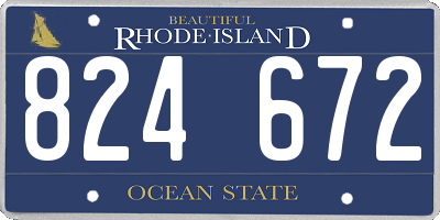RI license plate 824672