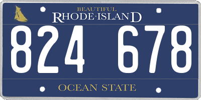 RI license plate 824678