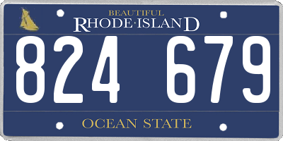 RI license plate 824679