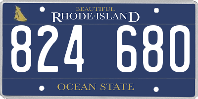 RI license plate 824680
