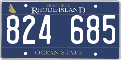 RI license plate 824685