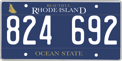 RI license plate 824692