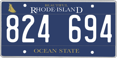 RI license plate 824694