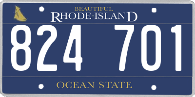 RI license plate 824701