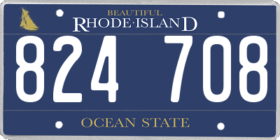 RI license plate 824708