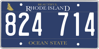 RI license plate 824714