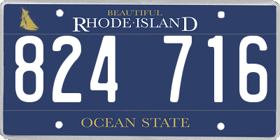 RI license plate 824716