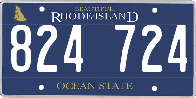 RI license plate 824724