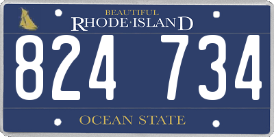 RI license plate 824734