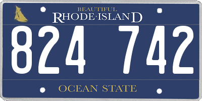 RI license plate 824742