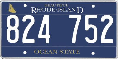 RI license plate 824752