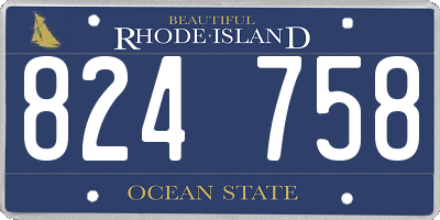 RI license plate 824758