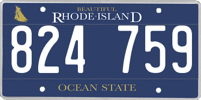 RI license plate 824759