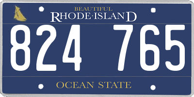 RI license plate 824765