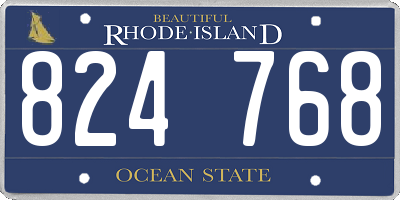 RI license plate 824768