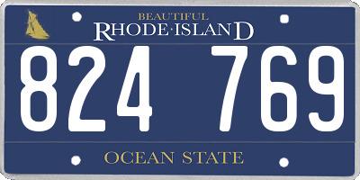 RI license plate 824769
