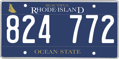 RI license plate 824772