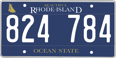RI license plate 824784