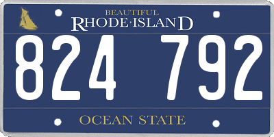 RI license plate 824792