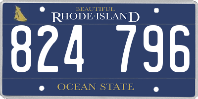 RI license plate 824796