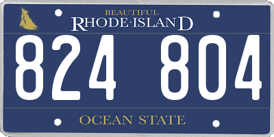 RI license plate 824804