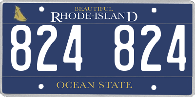 RI license plate 824824