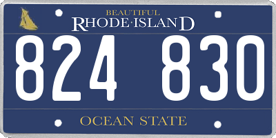 RI license plate 824830