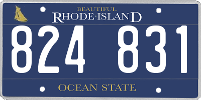 RI license plate 824831