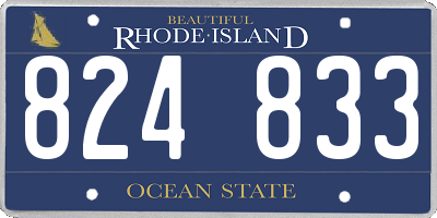 RI license plate 824833