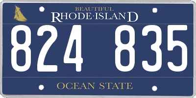 RI license plate 824835