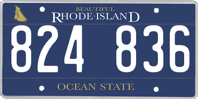 RI license plate 824836