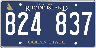 RI license plate 824837