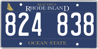 RI license plate 824838